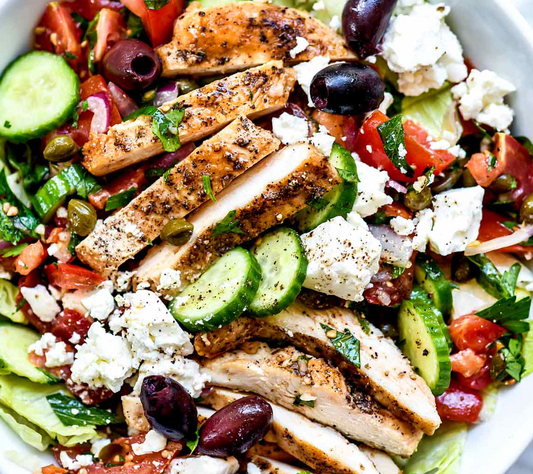 Greek Salad with Chicken (Serves 3-4)